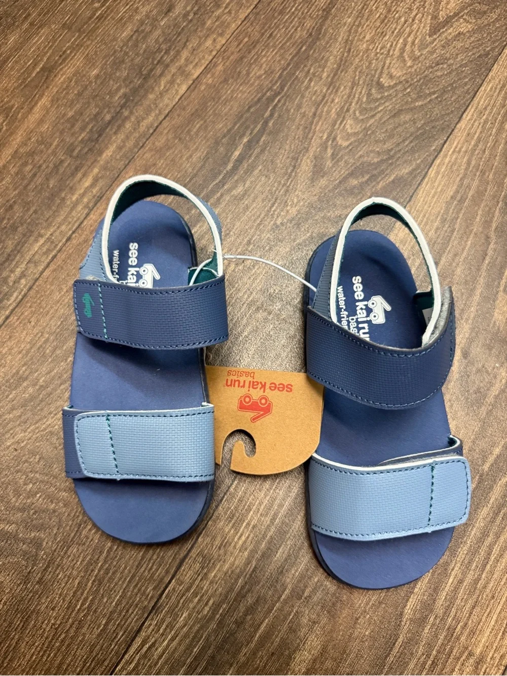 See Kai Run Boys Navy and Light Blue Double-Strap Sandals